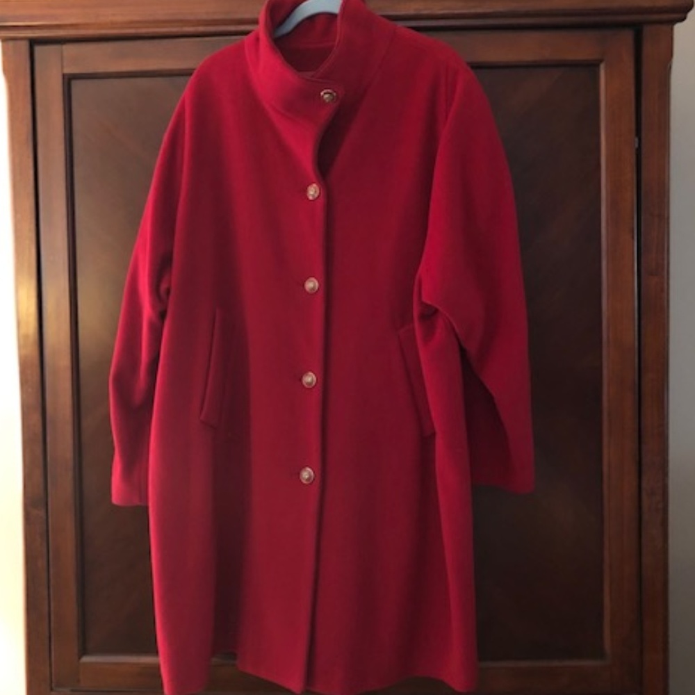 COPY - Dennis Basso Red Wool 3/4 Coat